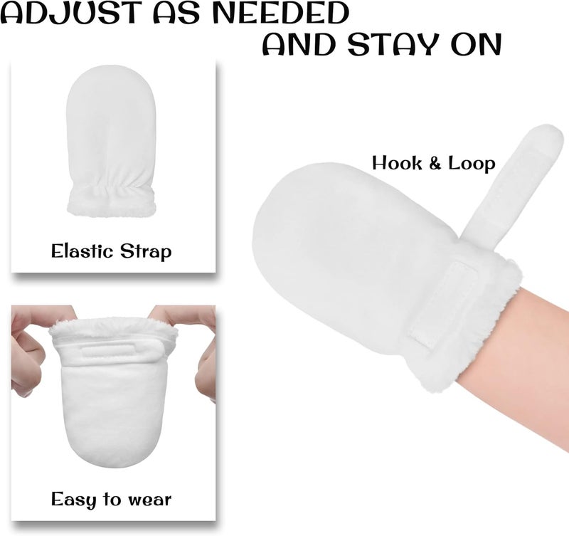 Reyow Baby Winter Mittens Newbron Adjustable Stay-On 0-12 Months Warm Gloves Sherpa Lined Fleece Infant Mittens Winter for Boy Girl - Image 2